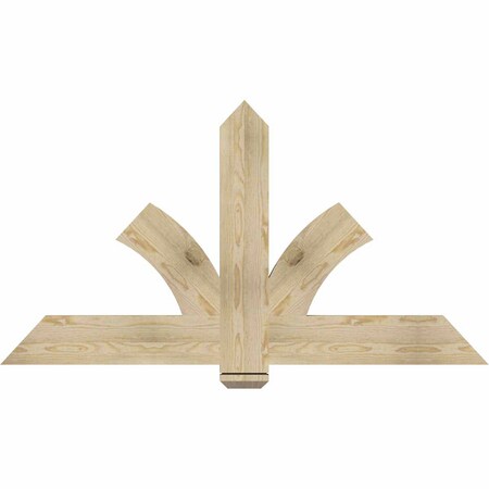 Ekena Millwork Redmond Rough Sawn Timber Gable Bracket, Douglas Fir, 60"W x 32"H x 2"D x 6"F, 13/12 Pitch GBW060X32X0206RED00RDF